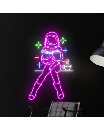 Sexy Girl Reading Book Led Neon Sign Book Lover Decor