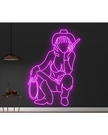 Sexy Cowgirl Bar Cowboy Hanging Led Neon Sign Light Bar Decor