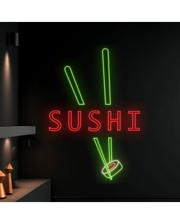 Sign Sushi Neon Led Sign Sashimi Japanese Logo Deco Sushi Wall Deco