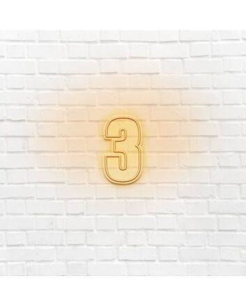 Number Three LED Neon Sign