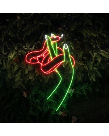 Snake Wrapping Around Hand Led Neon Sign