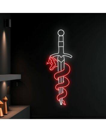 Snake Wrapping Around Sword Led Neon Sign Christmas Decor