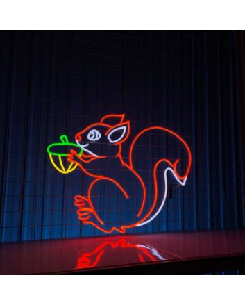 Squirrel Eating Chestnut Animal Led Light Led Neon Sign