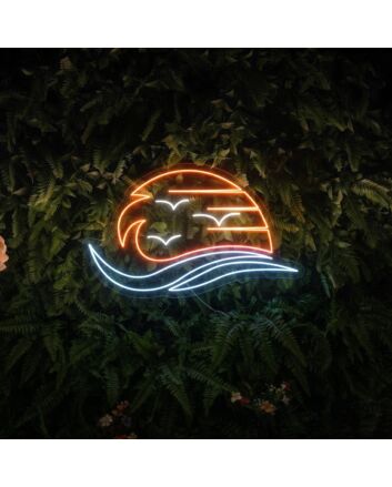 Sunrise Led Neon Sign Sea With The Sun Led Sign Summer Beach Lover Neon Light