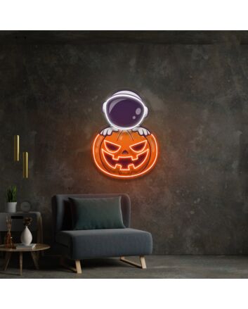 Astronaut Pumpkin Led Uv Neon Sign Halloween Party Wall Decor