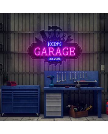 Garage Sign For Men Garage Decor Led Uv Neon Sign