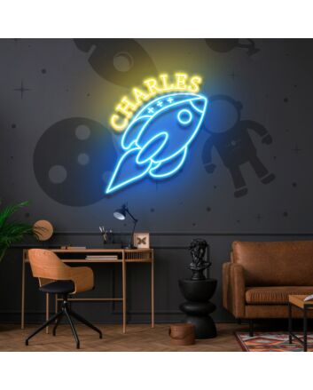 Rocket Space Gifts For Kids Rocket Wall Decor Led Neon Sign