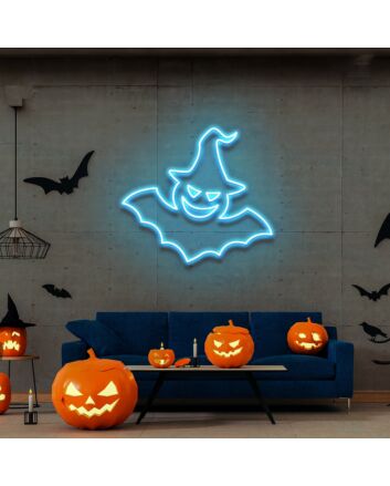 Witch Bat Neon Sign Halloween Light Sign Bat Halloween Party Decor