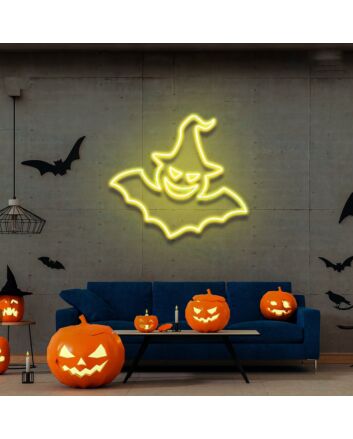 Witch Bat Neon Sign Halloween Light Sign Bat Halloween Party Decor