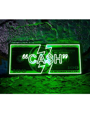 Cash Neon Sign Motivational Inspiration Illuminated