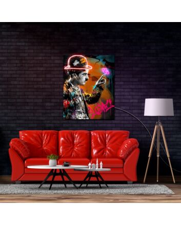 Charlie Chaplin Uv Light Vintage Neon Artwork