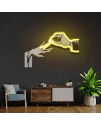 Hands And Ring Uv Light Neon Artistry And Installation Set