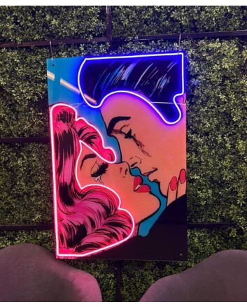 Retro Love Uv Printed X Neon Artwork Nostalgic Charm