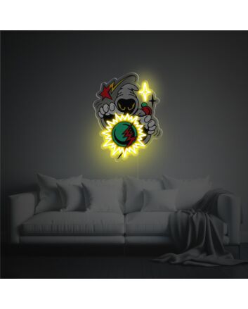 Witch With Magic Ball LED Neon Acrylic Artwork