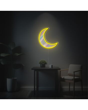 Yellow Missing Moon LED Neon Acrylic Artwork