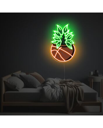 Basketball Plant LED Neon Acrylic Artwork