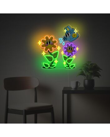 Beautiful Daisies LED Neon Acrylic Artwork