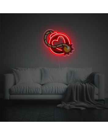 Bomb About To Explode With Heart LED Neon Acrylic Artwork