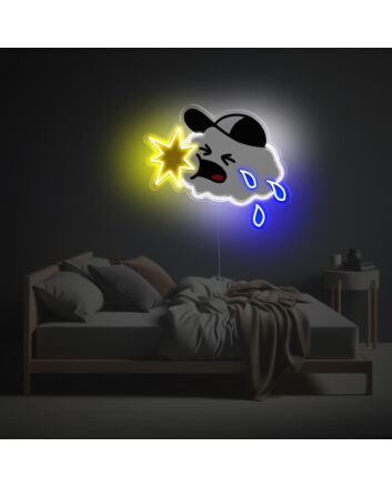 Crying Cloud LED Neon Acrylic Artwork