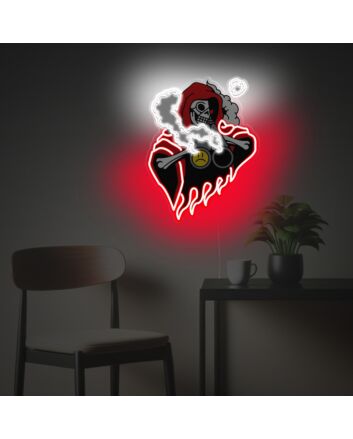 Grim Reaper With Red Suit LED Neon Acrylic Artwork
