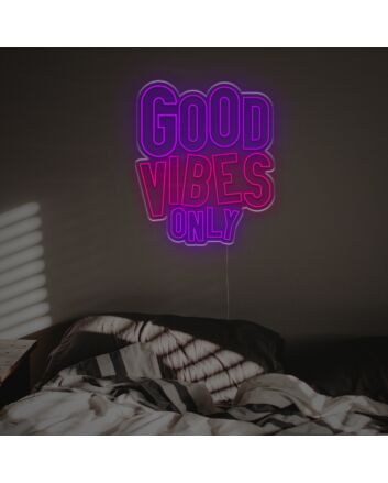 Good Vibe Only Purple LED Neon Sign