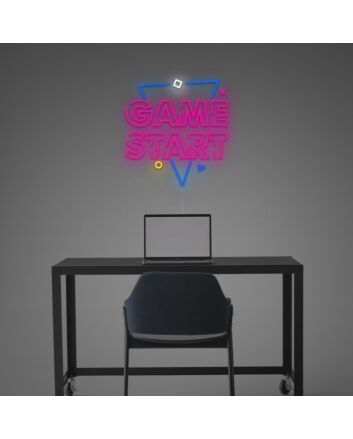 Game Start With Triangle LED Neon Sign
