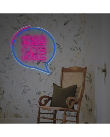 Kiss Me With Talking Bubble LED Neon Sign