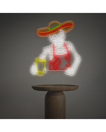 Mexico Skeleton Man LED Neon Sign 40 inch
