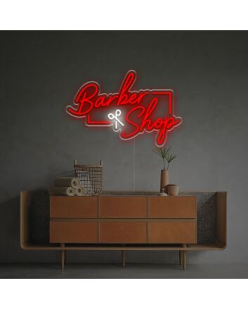 Barber Shop With Scissors LED Neon Sign