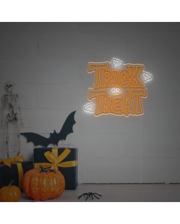 Trick Or Treat With Bats LED Neon Sign
