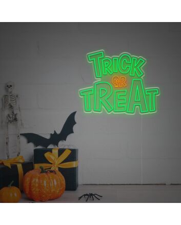 Trick Or Treat With Skull LED Neon Sign