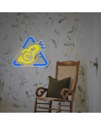 Whistle With Triangle LED Neon Sign