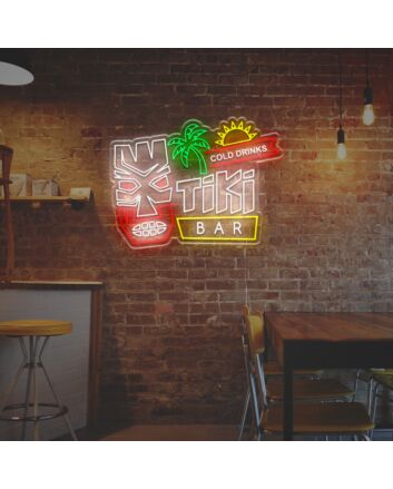 Cold Drinks Tiki Bar LED Neon Sign