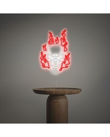 Burning Skull Head LED Neon Sign