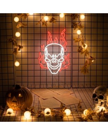 Burning Skull Head LED Neon Sign