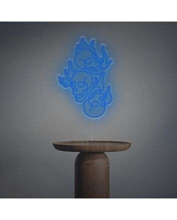 Burning Skull Heads LED Neon Sign