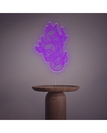 Burning Skull Heads LED Neon Sign