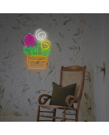 Potted Plant LED Neon Sign