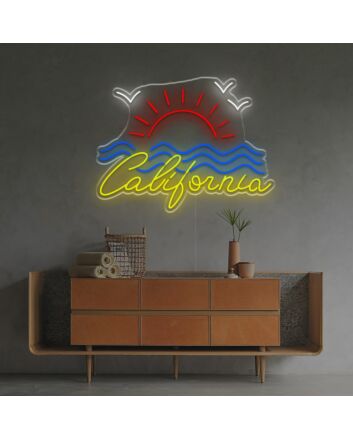 California With Sunset LED Neon Sign