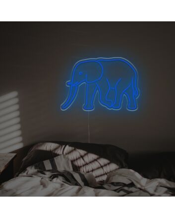 Elephant Outline LED Neon Sign