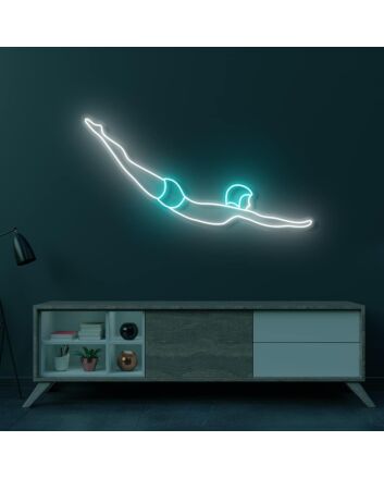 Cyan Diver LED Neon Sign