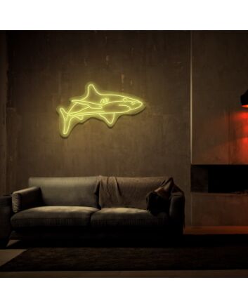 White Tip Shark Neon Sign