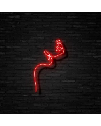 Woman Face Line Art Neon Sign