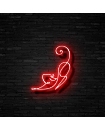 Downward Facing Cat Neon Sign
