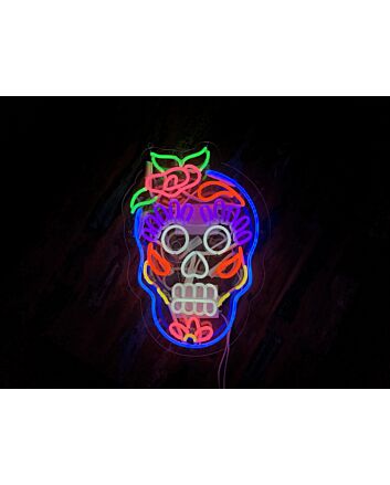 Calavera Skull Wall Mounted Neon Sign