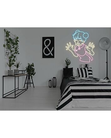 Anime Laughing Girl Neon Sign