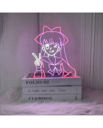 Anime Peace Girl Neon Sign