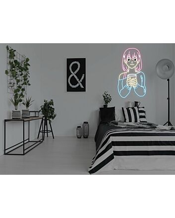 Anime Thirsty Girl Neon Sign