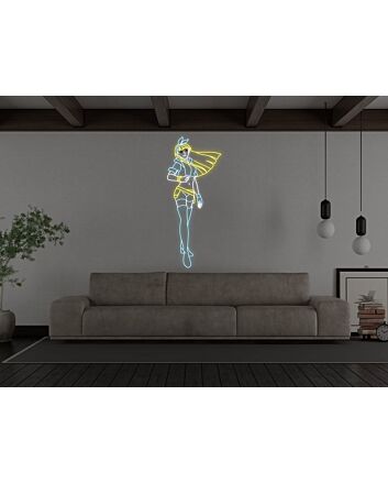 Anime Warrior Girl Neon Sign