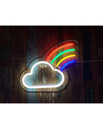 Little Cloud And Rainbow Neon Sign